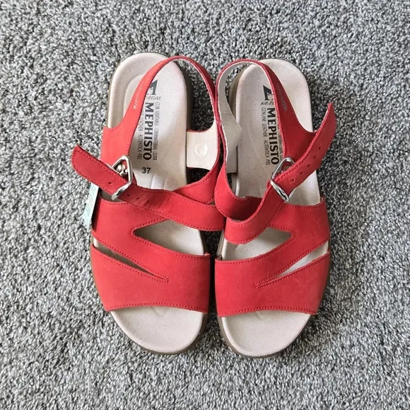 Mephisto Eva Scarlet Women's Red Sandals NEW size EU 37 (US 6.5-7)