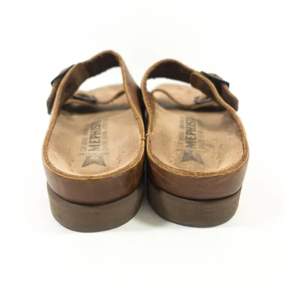 Mephisto Harmony Leather Slide Sandals - Women's Size 41 EU - Brown