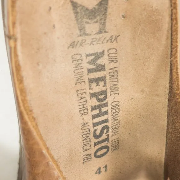 Mephisto Harmony Leather Slide Sandals - Women's Size 41 EU - Brown