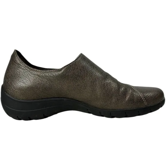 Mephisto Luce Air Jet Metallic Brown Leather Slip On Adjustable Loafers Size 6.5