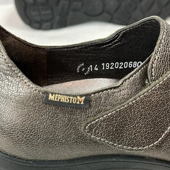Mephisto Luce Air Jet Metallic Brown Leather Slip On Adjustable Loafers Size 6.5