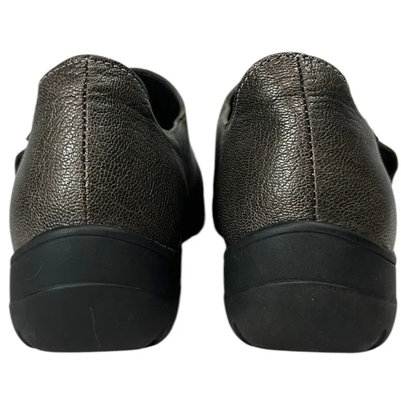 Mephisto Luce Air Jet Metallic Brown Leather Slip On Adjustable Loafers Size 6.5
