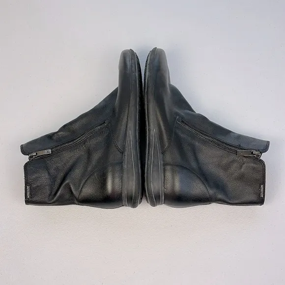 Mephisto Nessia Booties Black Leather Double Side Zip Wedge Shoe Ankle Boots 11
