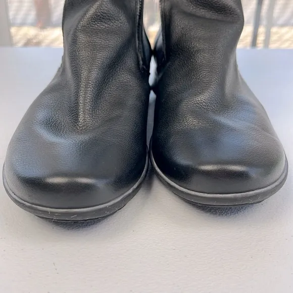 Mephisto Nessia Booties Black Leather Double Side Zip Wedge Shoe Ankle Boots 11