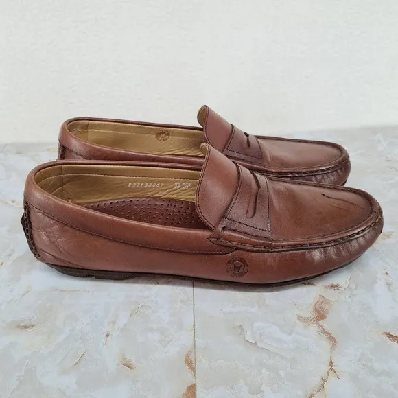 Mephisto Ralyx Air Relax Mens Brown Caoutchouc Leather Penny Loafers Size US 10