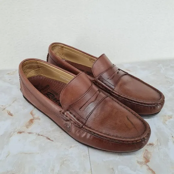 Mephisto Ralyx Air Relax Mens Brown Caoutchouc Leather Penny Loafers Size US 10