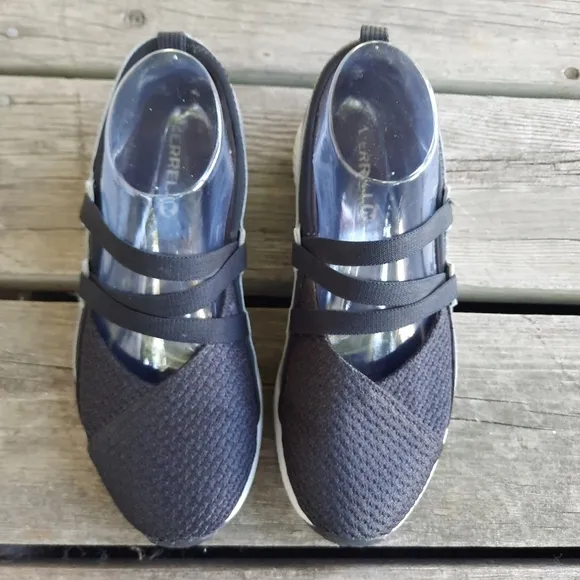 Merrell 1six8 MJ AC  black silver slip-on strappy sneakers J45588 size 7.5