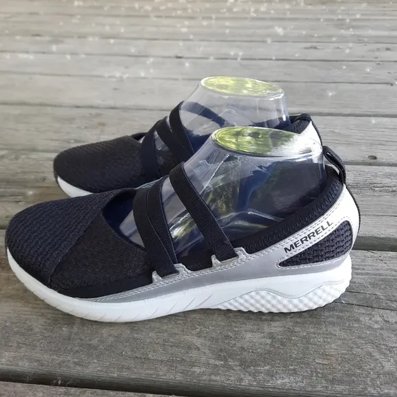 Merrell 1six8 MJ AC  black silver slip-on strappy sneakers J45588 size 7.5