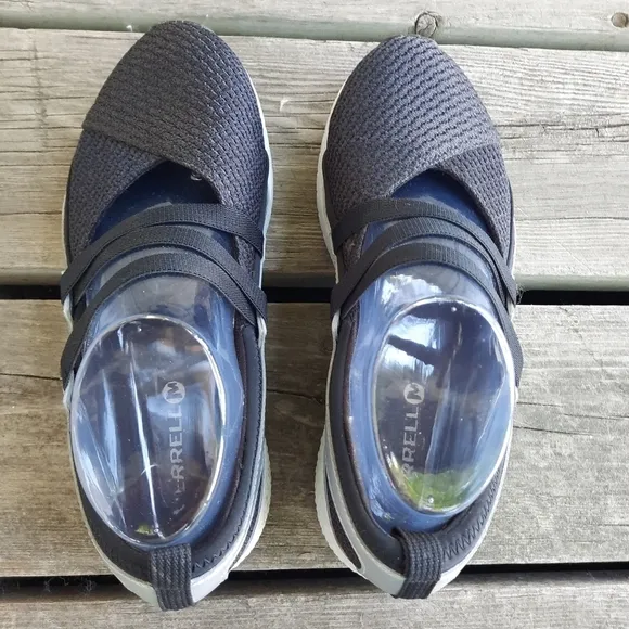 Merrell 1six8 MJ AC  black silver slip-on strappy sneakers J45588 size 7.5