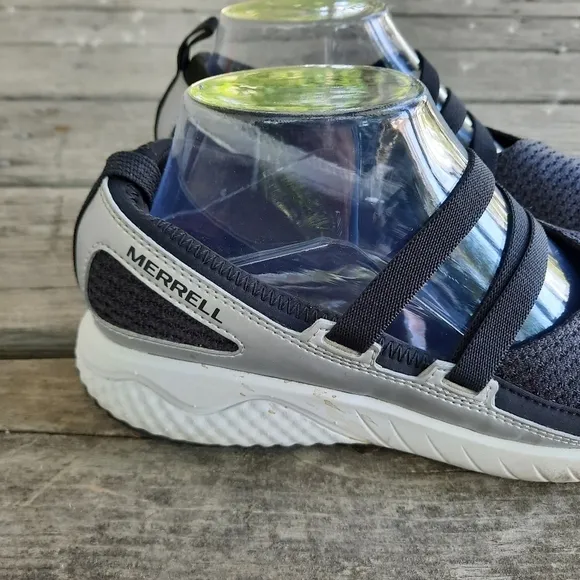 Merrell 1six8 MJ AC  black silver slip-on strappy sneakers J45588 size 7.5