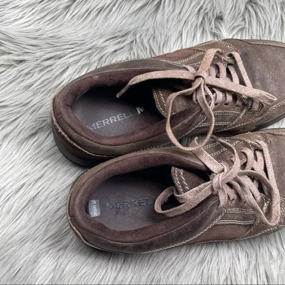 Merrell Berner Leather Shoes Casual Outdoor Lace Up Brown Sneakers Size 8.5 Men