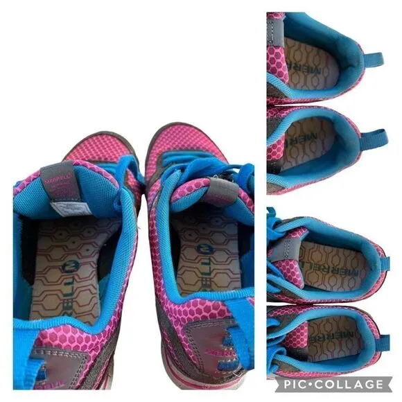 MERRELL Kalkora Barberry Pink Purplish Gray Blue Athletic Sneakers Women Sz 9.5