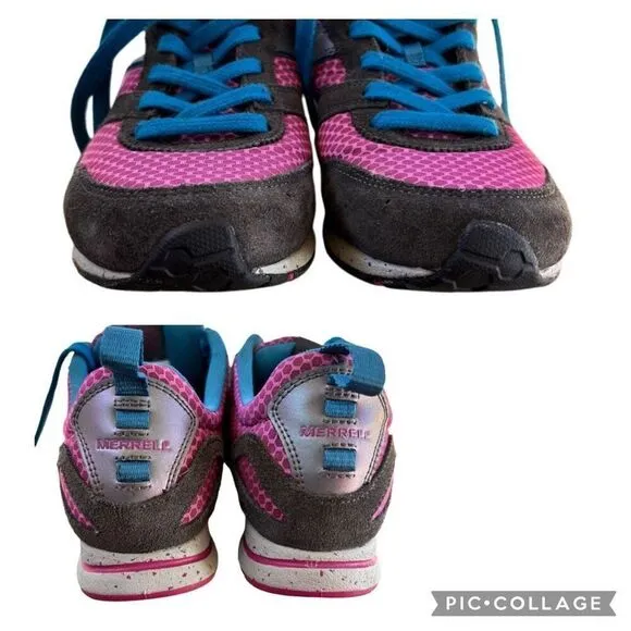 MERRELL Kalkora Barberry Pink Purplish Gray Blue Athletic Sneakers Women Sz 9.5