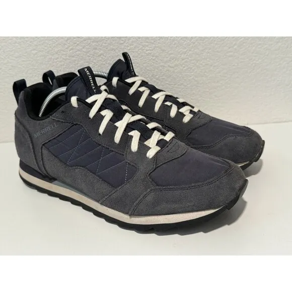 MERRELL Mens Alpine Shoes Sz 11 Sneakers Navy Blue Suede Outdoor Comfort Hiking
