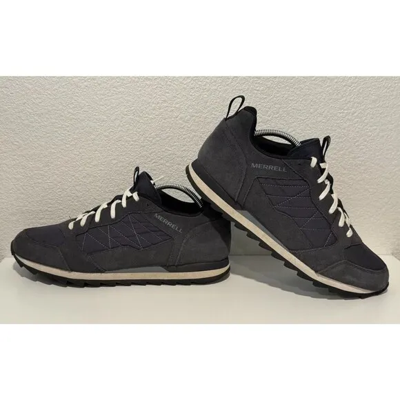 MERRELL Mens Alpine Shoes Sz 11 Sneakers Navy Blue Suede Outdoor Comfort Hiking