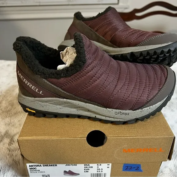 Merrell Women’s Antora Sneaker Moc Maroon Sz 5.5 / 35.5