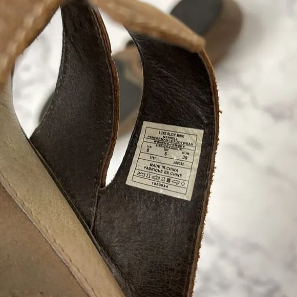 Merrell Luxe Slide Mink Leather Sandals 8
