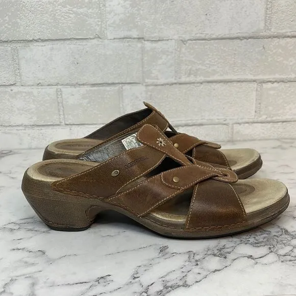 Merrell Luxe Slide Mink Leather Sandals 8