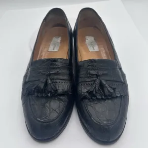 MEZLAN &quot;RODEO&quot; Black Genuine Crocodile Loafers Shoes  Tasseled Size 12M $900 
