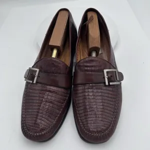 MEZLAN Genuine LIZARD Textured Leather Silver Buckle 12M Men's Shoes LoaferSpain