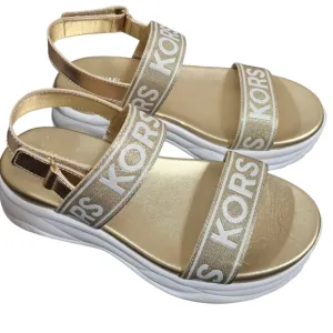 Michael Kors Gold and White Sporty Sandals