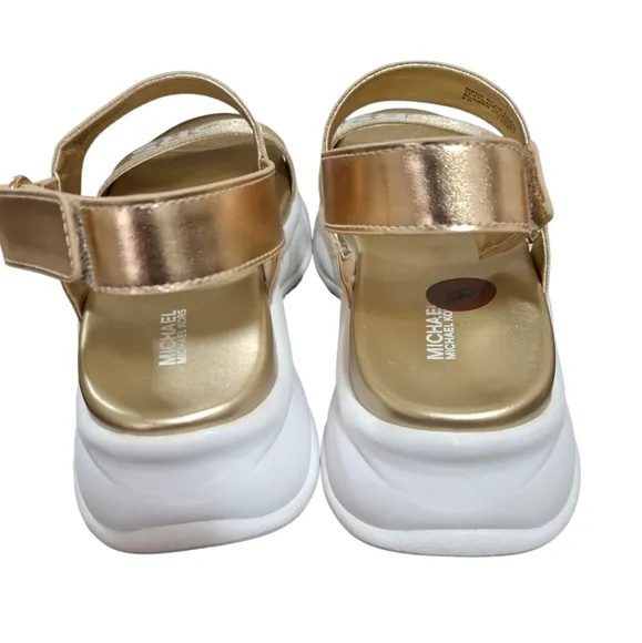 Michael Kors Gold and White Sporty Sandals
