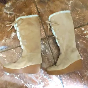 Michael Kors Lace Up Wedge Boots Size 6.5