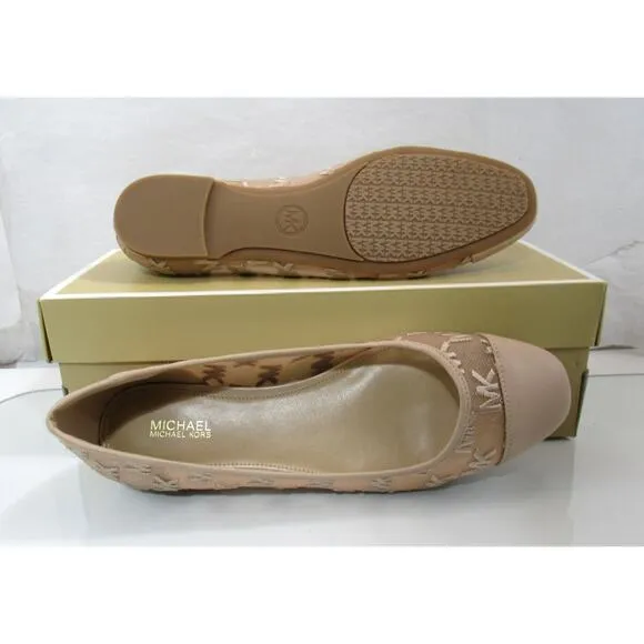 Michael Kors Lockhart Flex Ballet Flat Shoes Mk Logo Mesh Light Blush Size 8