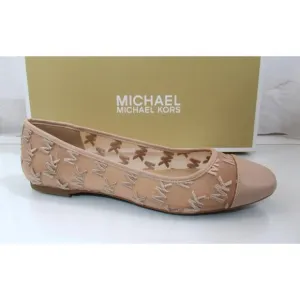 Michael Kors Lockhart Flex Ballet Flat Shoes Mk Logo Mesh Light Blush Size 8