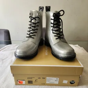 Michael Kors Silver Lace-Up Boots