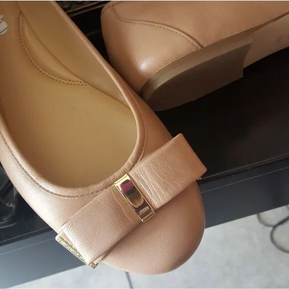 Michael Kors Tan Flats with Decorative Bow