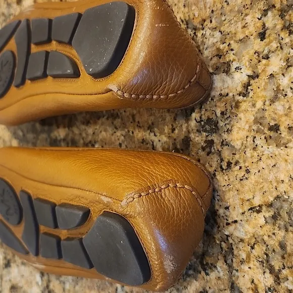 Michael Kors Tan Flats with Gold Emblem