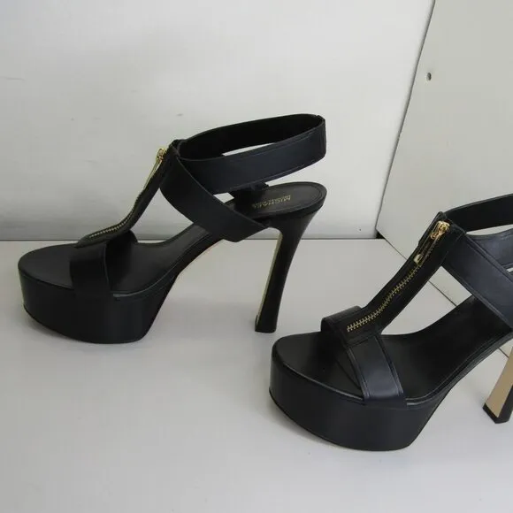 Michael Kors Womens Berkley Sandals Platform Front Zipper Ankle Strap Size 10