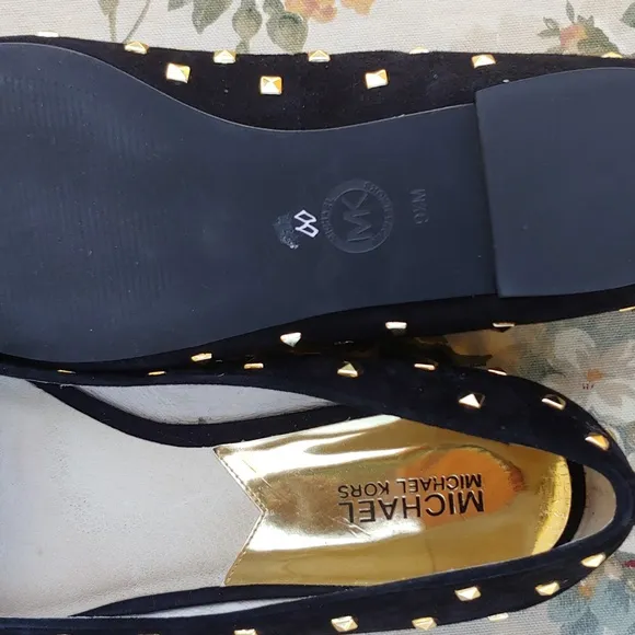 MICHAEL Michael Kors Ailee Women's Studded Black Suede Loafer Flats size 9.5