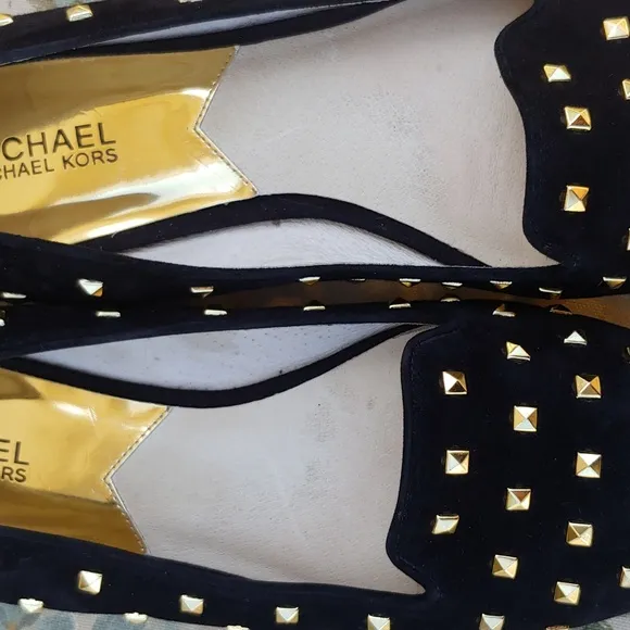 MICHAEL Michael Kors Ailee Women's Studded Black Suede Loafer Flats size 9.5