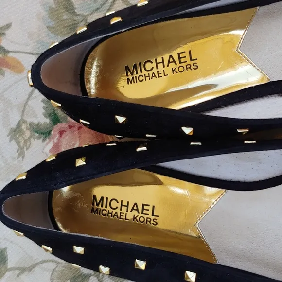 MICHAEL Michael Kors Ailee Women's Studded Black Suede Loafer Flats size 9.5