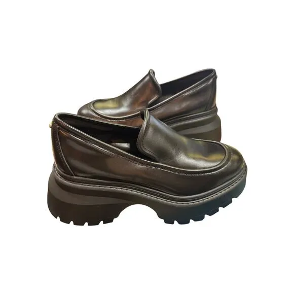 MICHAEL Michael Kors Shiloh 75MM Leather Platform Loafers Shoes Size 7.5
