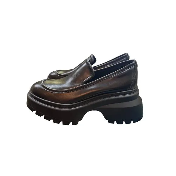 MICHAEL Michael Kors Shiloh 75MM Leather Platform Loafers Shoes Size 7.5
