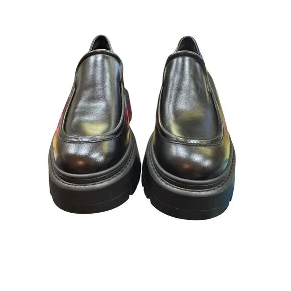 MICHAEL Michael Kors Shiloh 75MM Leather Platform Loafers Shoes Size 7.5