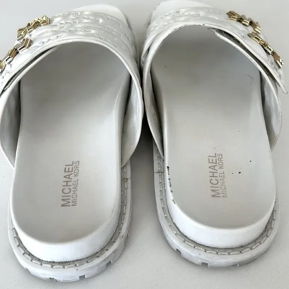 MICHAEL Michael Kors Stark Slide Puffy Logo Sandals Size 7