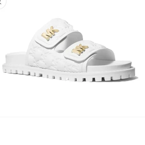 MICHAEL Michael Kors Stark Slide Puffy Logo Sandals Size 7