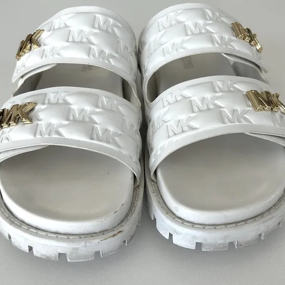 MICHAEL Michael Kors Stark Slide Puffy Logo Sandals Size 7