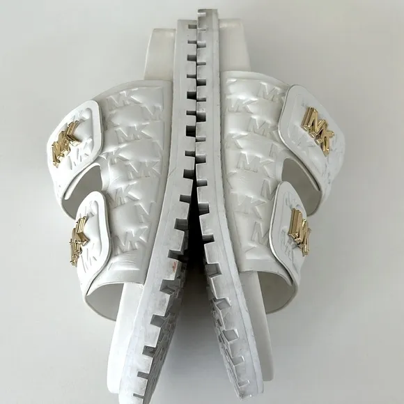 MICHAEL Michael Kors Stark Slide Puffy Logo Sandals Size 7