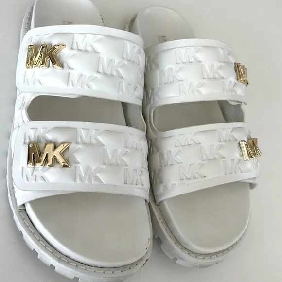 MICHAEL Michael Kors Stark Slide Puffy Logo Sandals Size 7