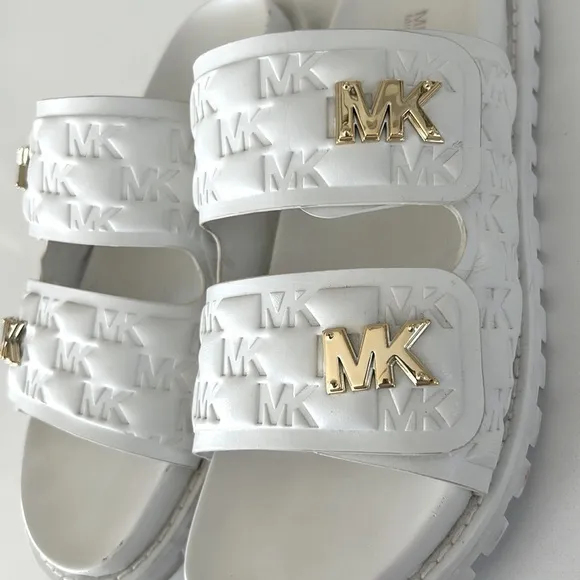MICHAEL Michael Kors Stark Slide Puffy Logo Sandals Size 7