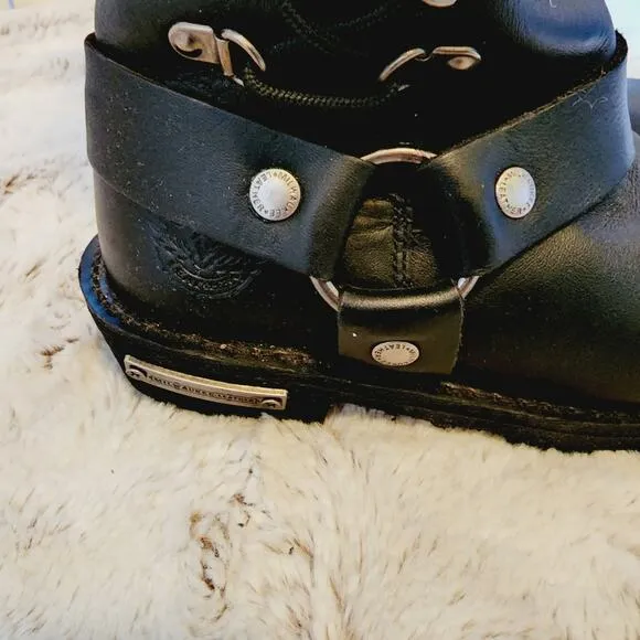 MILWAUKEE LEATHERBLACK LACE UP MOTORCYCLE BOOTS SIZE 6.5