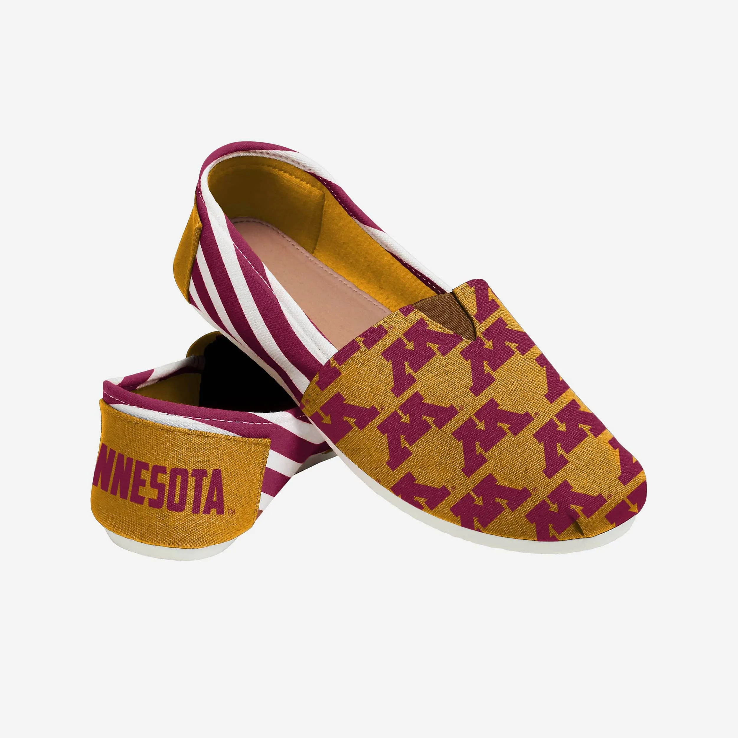Minnesota Golden Gophers Womens Stripe Canvas Shoe