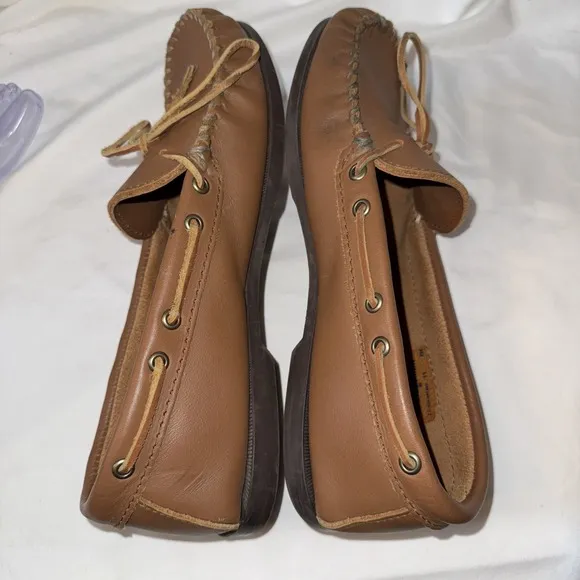 Minnetonka Loafers Mens Size 11 Camp Moc Moccasin Brown Leather Slip On