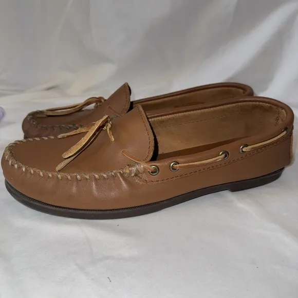 Minnetonka Loafers Mens Size 11 Camp Moc Moccasin Brown Leather Slip On