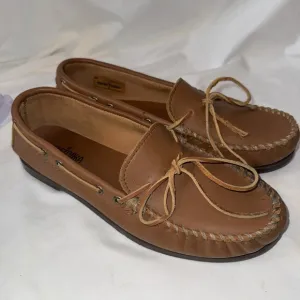 Minnetonka Loafers Mens Size 11 Camp Moc Moccasin Brown Leather Slip On